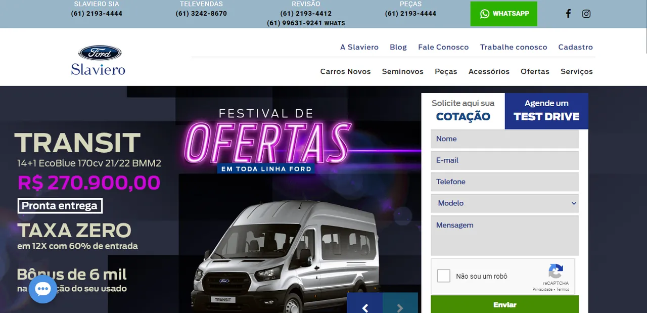 Ford Slaviero — site desenvolvido pela Agência Kaizen Site entregue: Ford Slaviero
