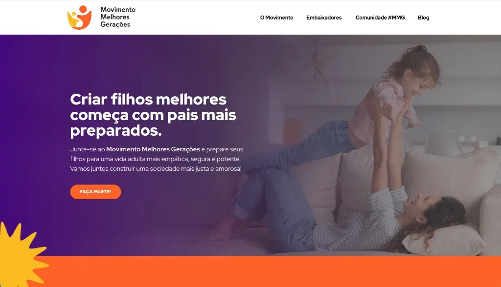 Site Movimento Melhores Gerações desenvolvido pela Agência Kaizen
