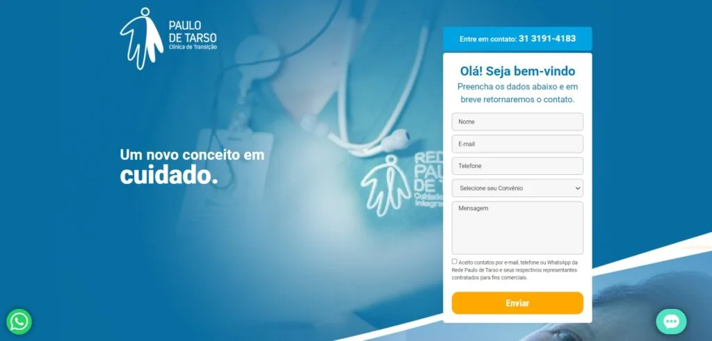 Landing Page criada pela Agencia Kaizen para o cliente Clínica de Transição Paulo de Tarso 