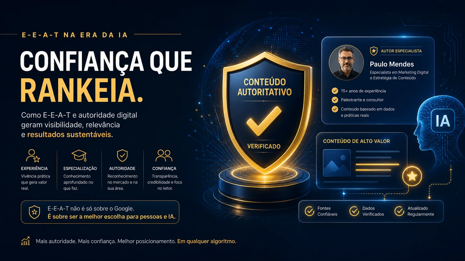 Imagem de capa do artigo: E-E-A-T e Autoridade Digital: Como Construir Credibilidade na Era da IA em 2026